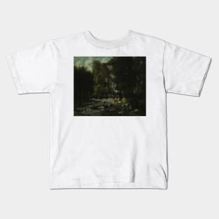 The Brook of Les Puits-Noir by Gustave Courbet Kids T-Shirt